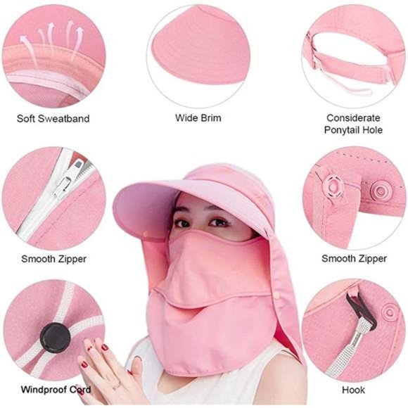 Sun Hats for Women Wide Brim UV Protection Visor UPF 50+ Fishing Hats Foldable main image 6